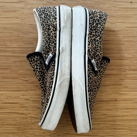 VANS KIDS GIRL CLASSIC SLIP ON LEOPARD PRINT 3Y SKATER SHOE SNEAKER ANIMAL PRINT - Picture 4 of 8